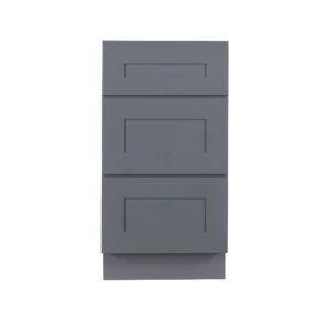 Dark Gray Shaker 12" 15" 18" 21" 24" 3-Drawer Base Cabinet by CabinetsASAP